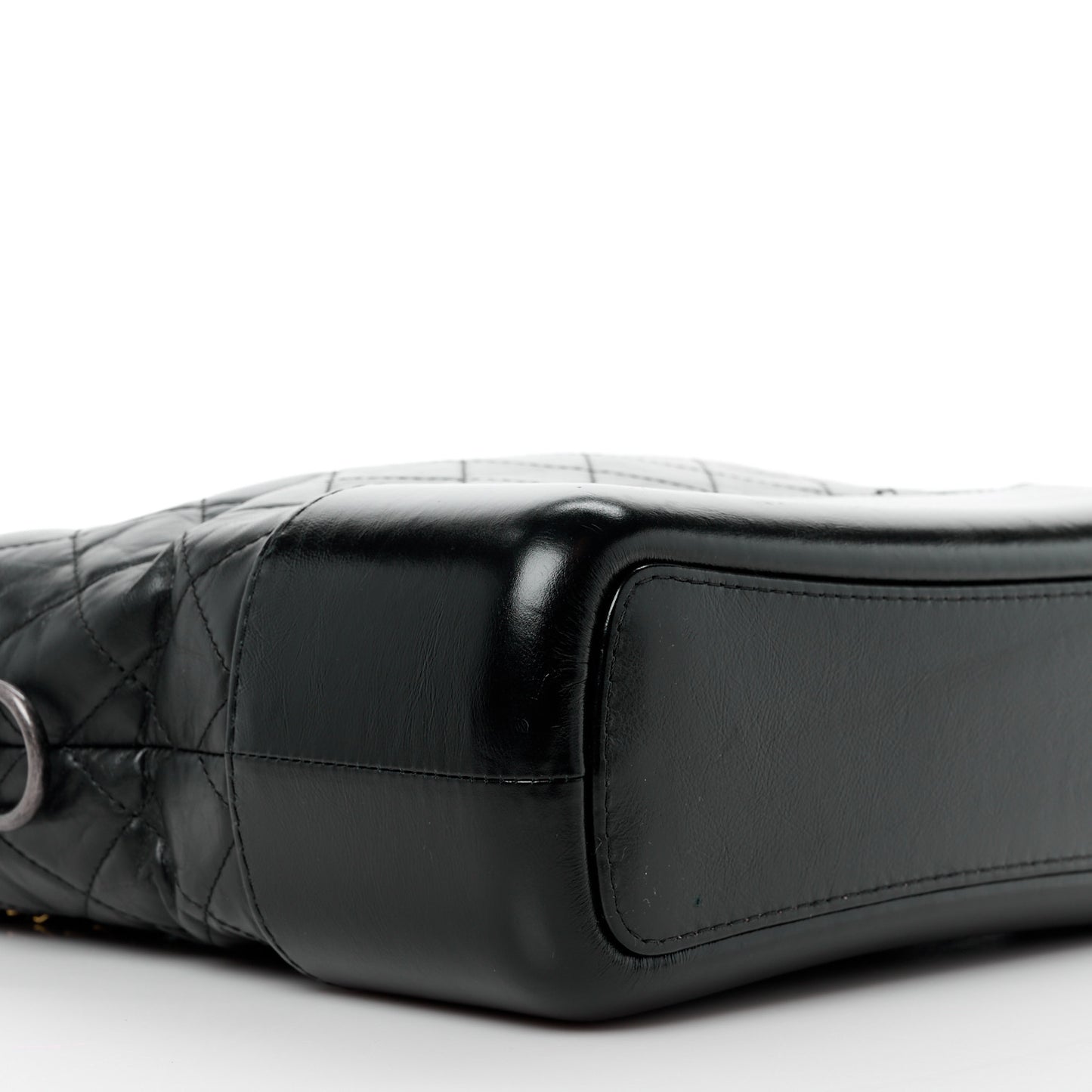 Aged Calfskin Quilted Medium Gabrielle Hobo Black