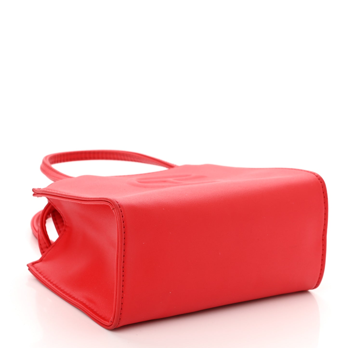 Vegan Leather Small Shopping Bag Red