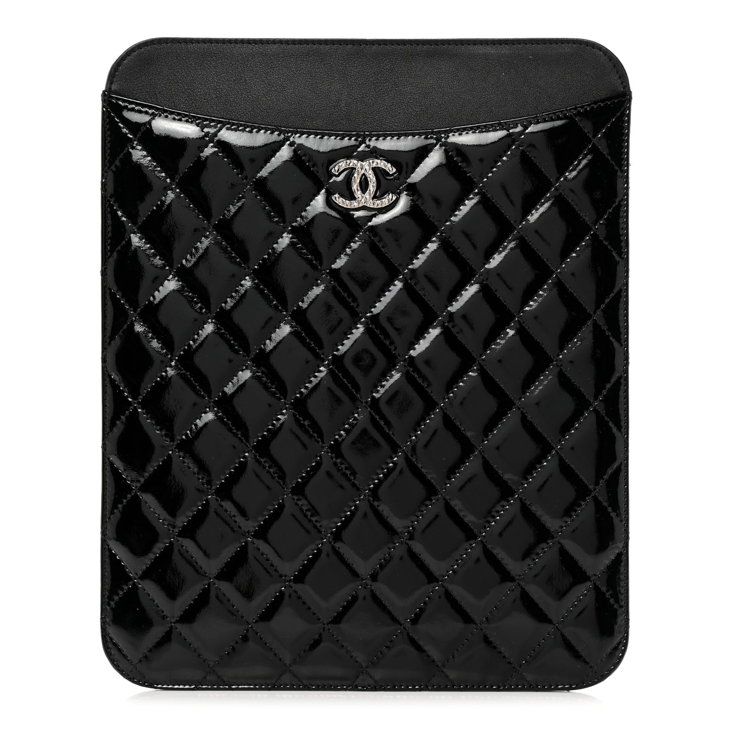 Patent Quilted Brilliant iPad Case Black