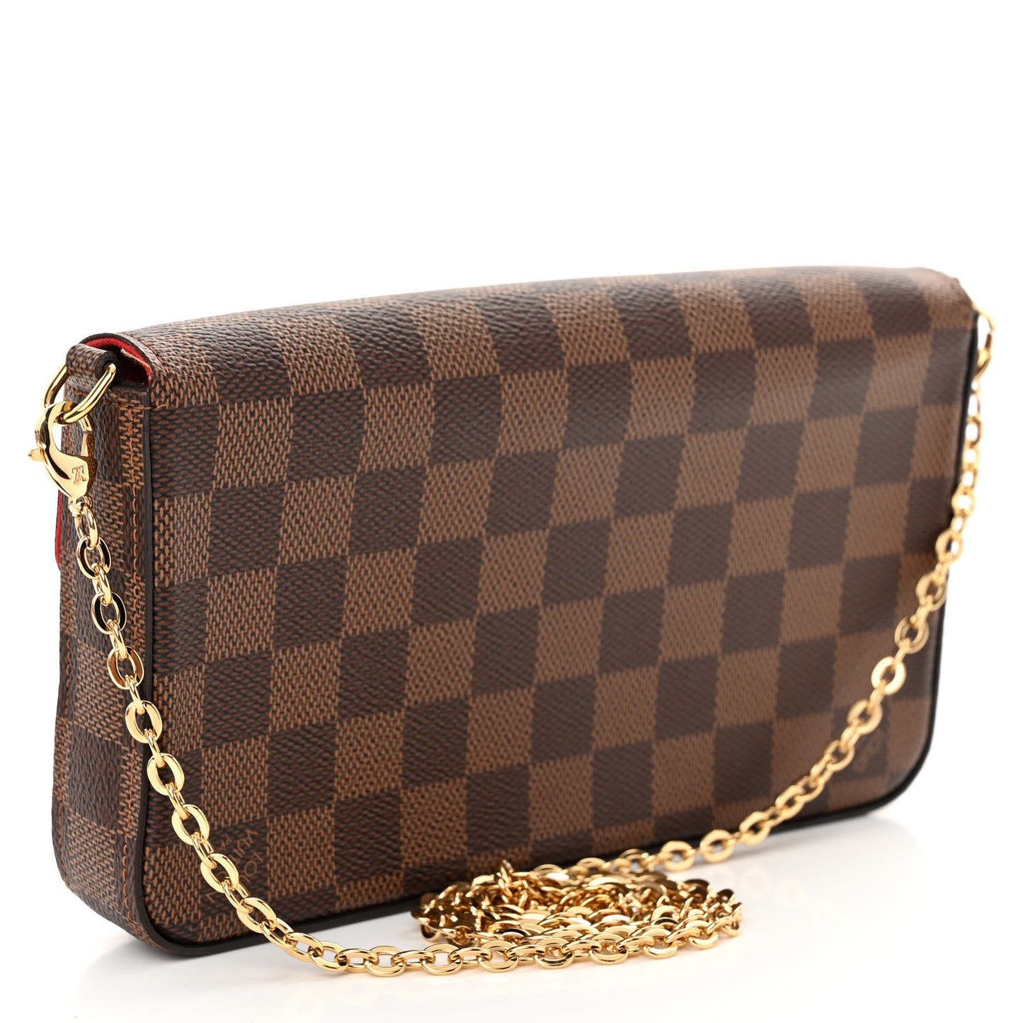 LOUIS VUITTON Damier Ebene Pochette Felicie Chain Wallet