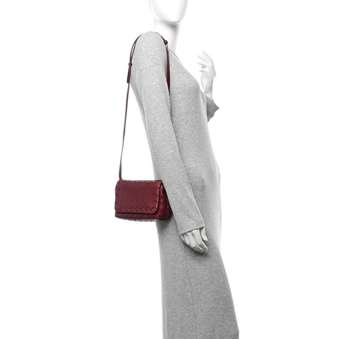 Nappa Intrecciato Mini Crossbody Barolo