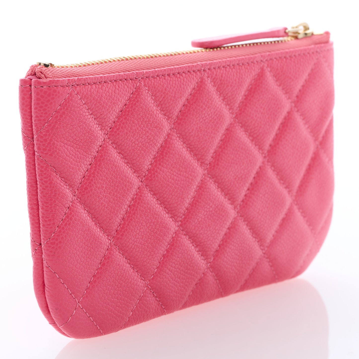 Caviar Quilted Small Cosmetic Case Pink
