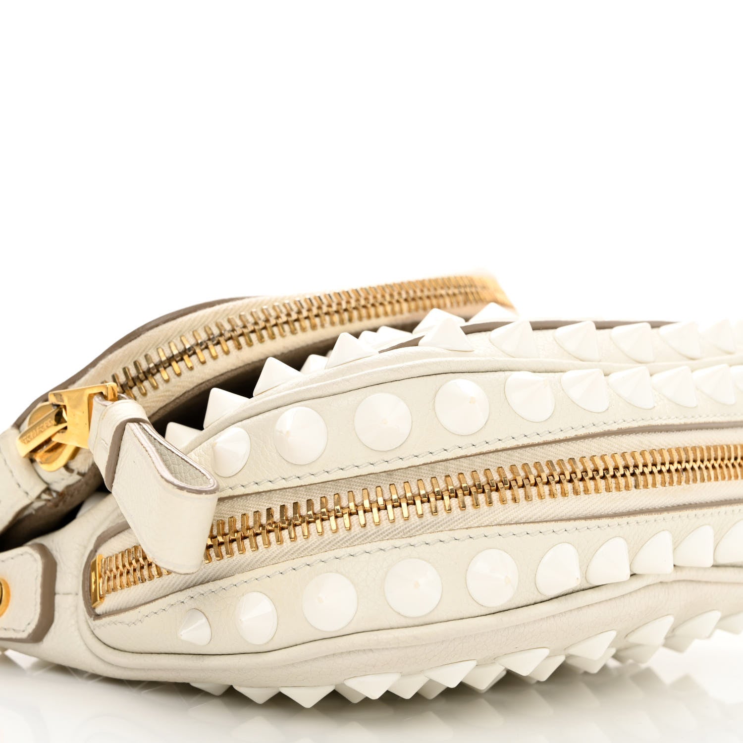 Tom Ford Pebbled Calfskin Studded Mini Jennifer Crossbody White 9 of 10
