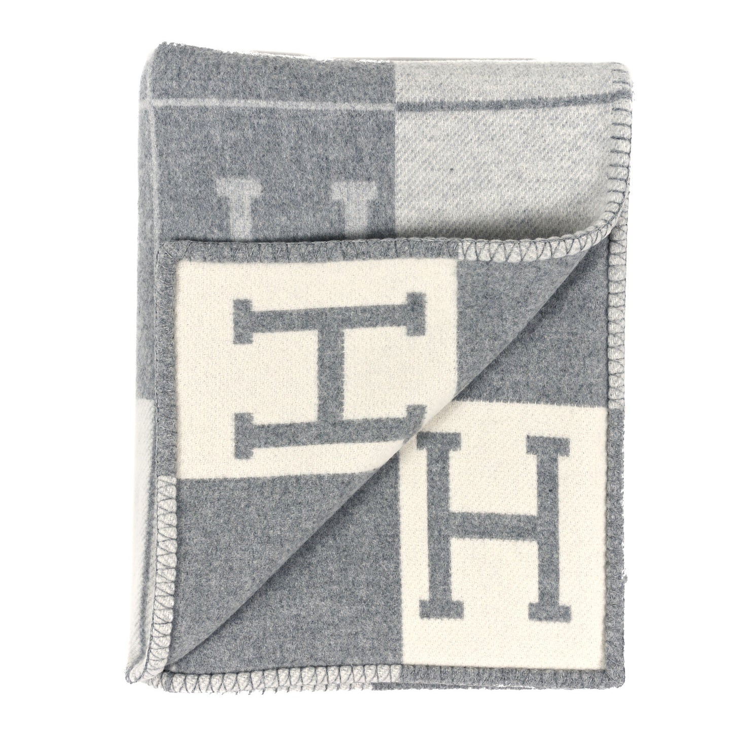 Wool Cashmere Avalon III Blanket Ecru Gris Clair