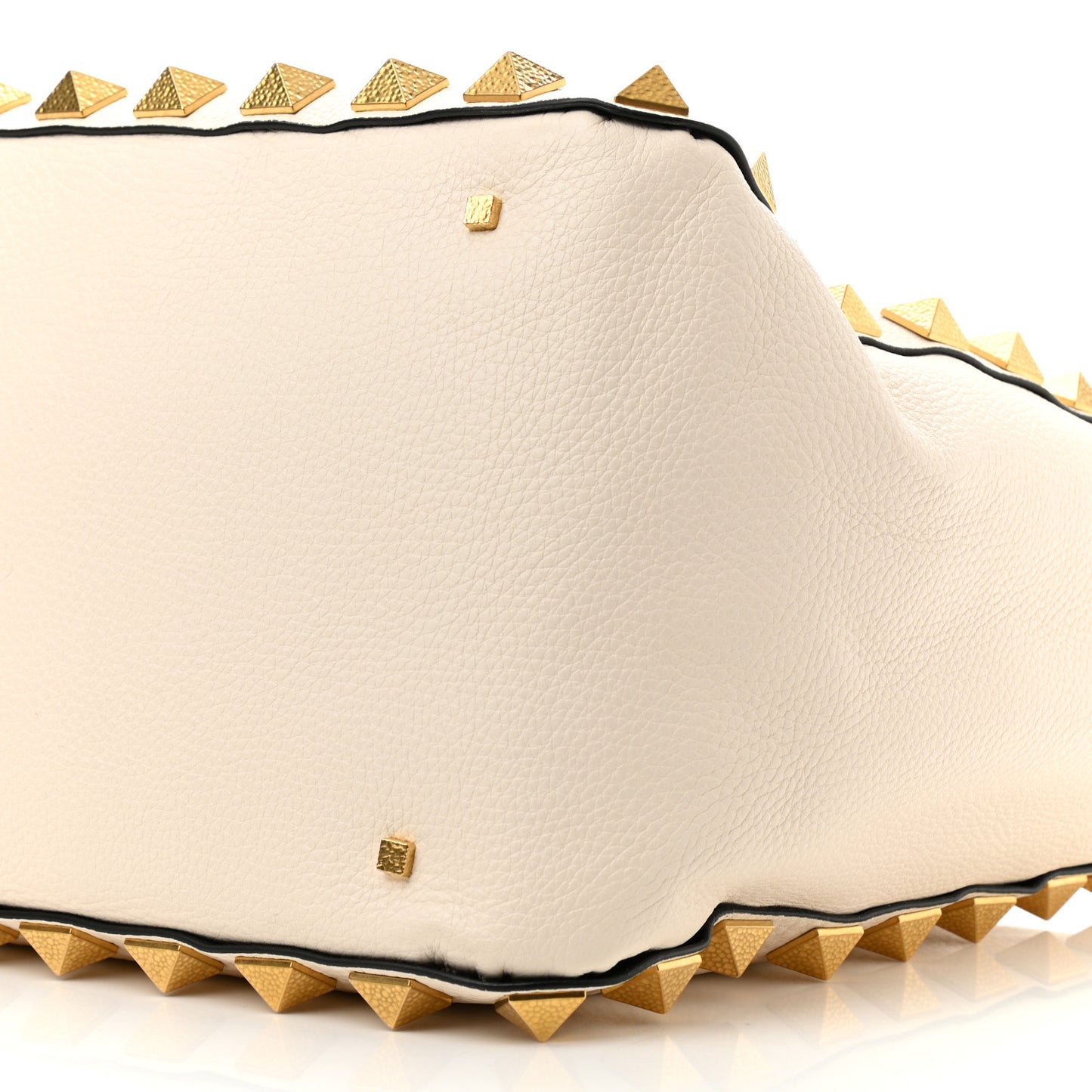 Grained Calfskin Roman Stud Tote Light Ivory