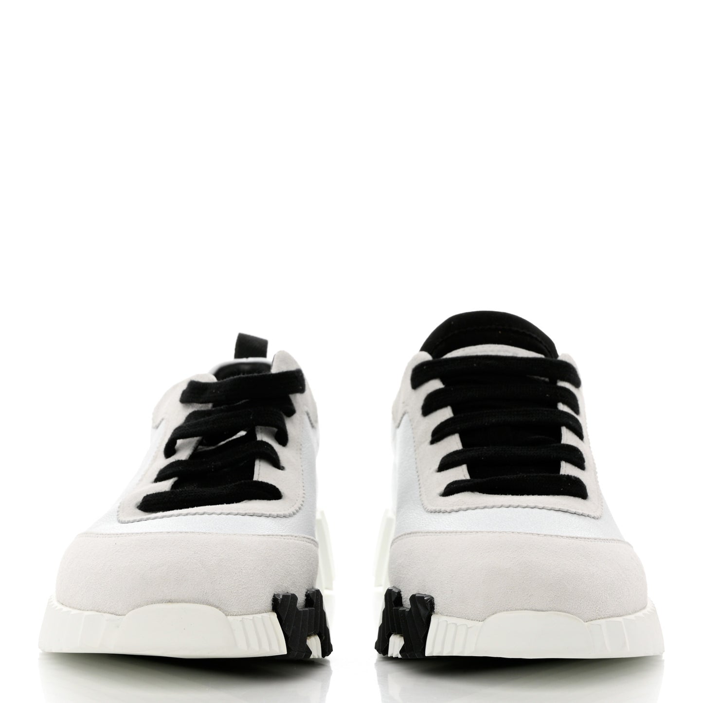 Goatskin Suede Goatskin Bouncing Sneakers 39 White Black