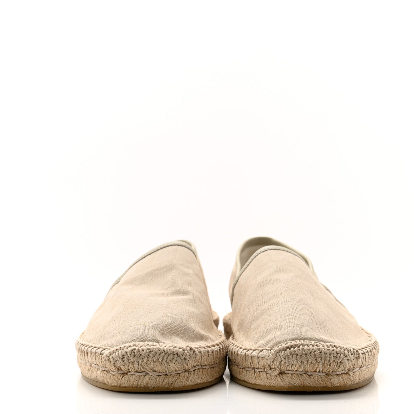 Washed Cotton Miro Soft Calfskin GG Monogram Mens Espadrilles 9 White Mystic White