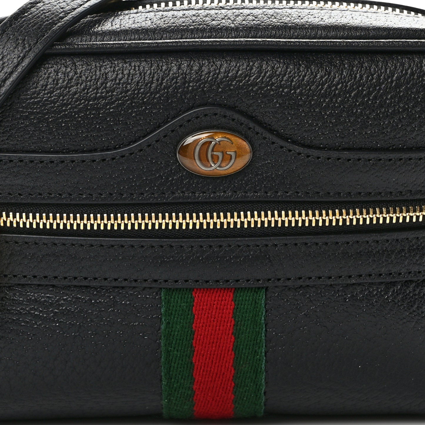 Calfskin Web Mini Ophidia Shoulder Bag Black