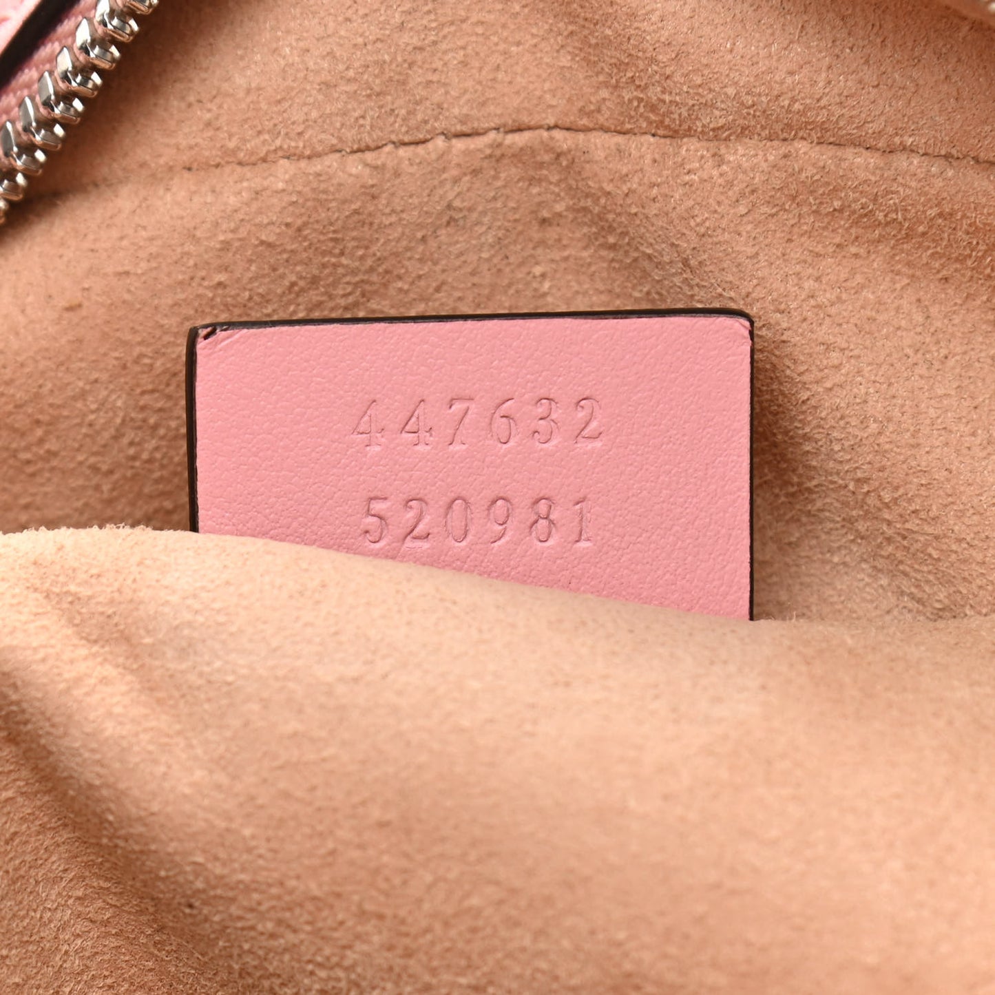 Calfskin Matelasse Small GG Marmont Chain Shoulder Bag Wild Rose