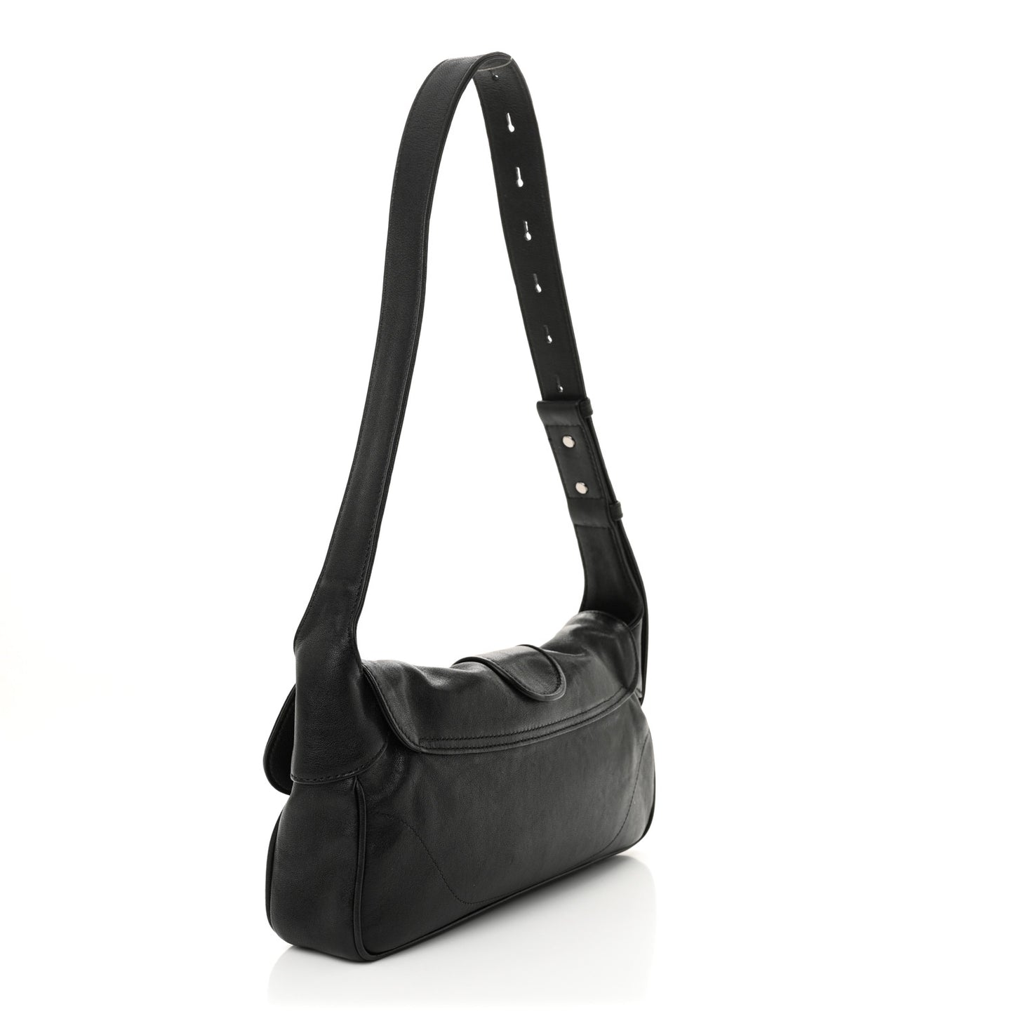 Goatskin Small GG Monochrome Aphrodite Shoulder Bag Black