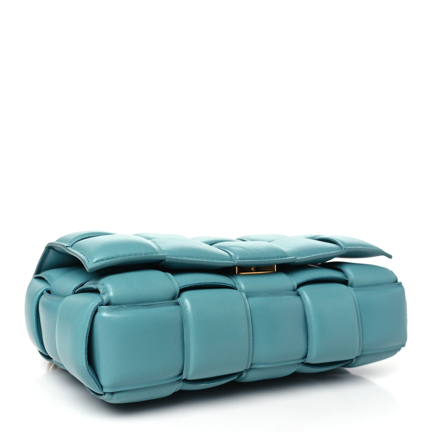 Bottega Veneta Lambskin Maxi Intreccio Padded Chain Cassette Crossbody Bag Linoleum 4 of 10