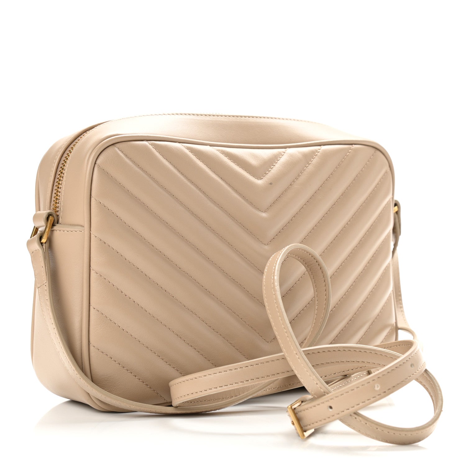 Saint Laurent Calfskin Matelasse Monogram Lou Camera Bag Dark Beige 2 of 10