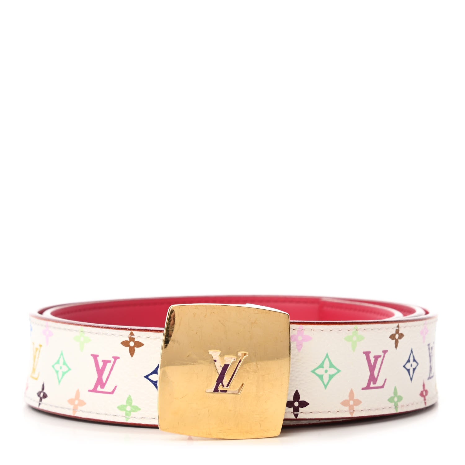 Louis Vuitton Monogram Multicolor LV Cut Reversible Belt 90 36 White Grenade 1 of 5