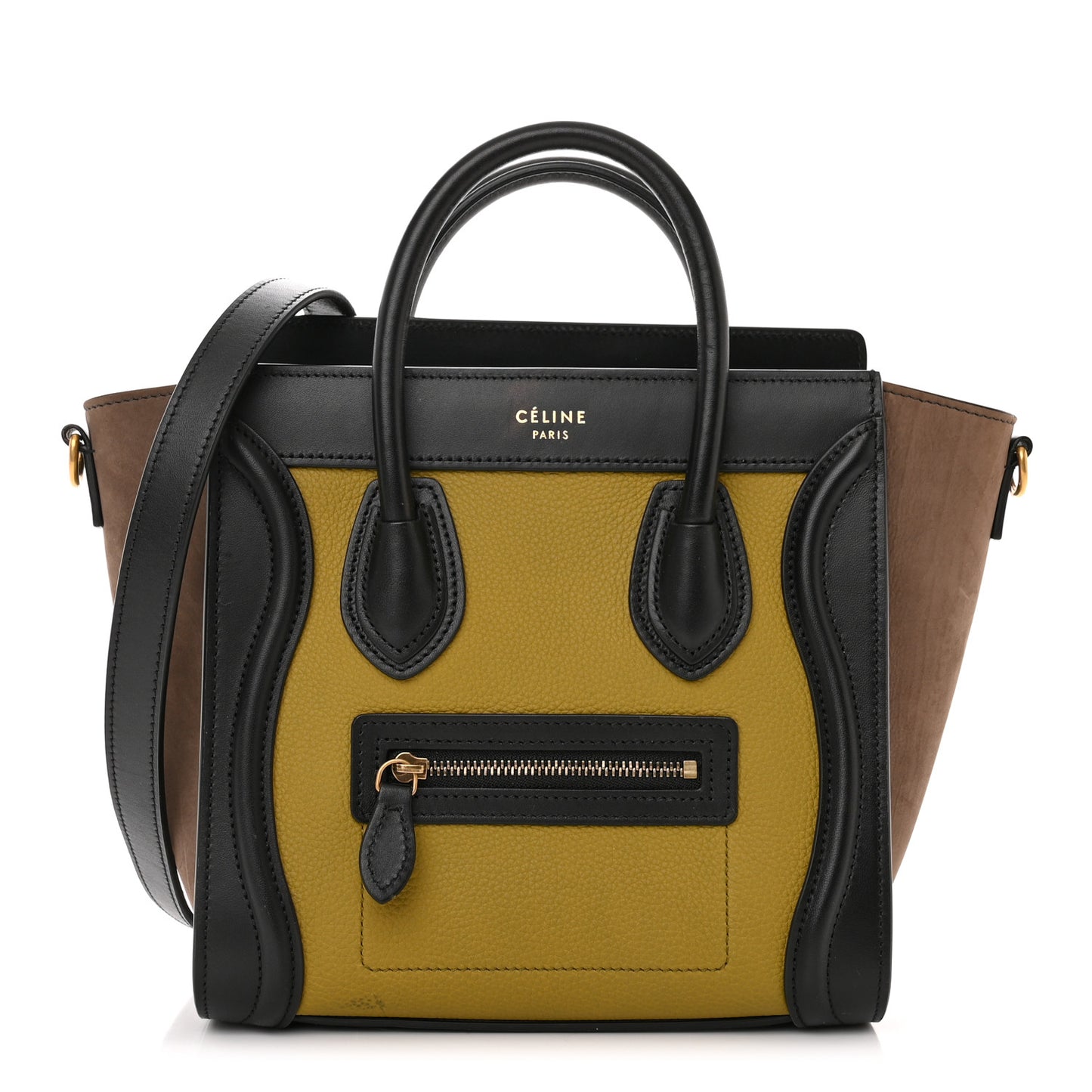 Baby Grained Calfskin Nubuck Nano Tri-Color Luggage Olive