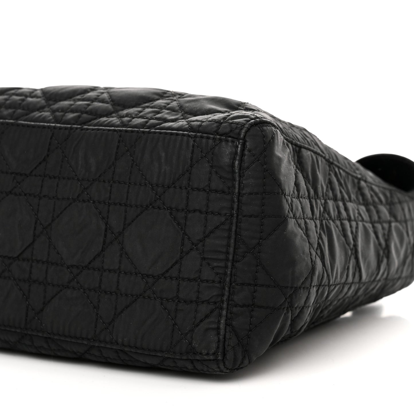 Nylon Cannage Medium Lady Dior Black