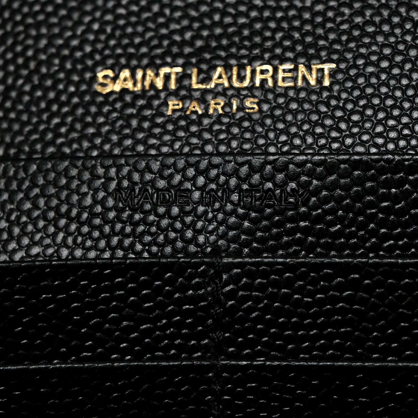 Grain De Poudre Matelasse Chevron Monogram Chain Wallet Black