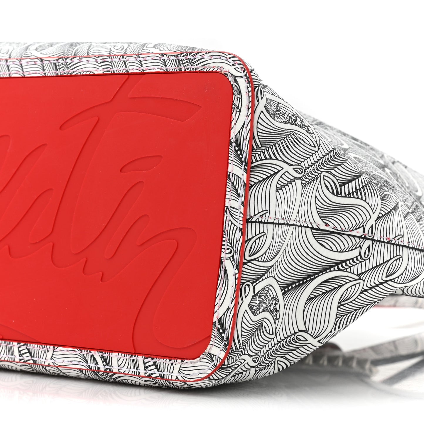 Calfskin Empire Spikes Small East West Cabata Tote White Black