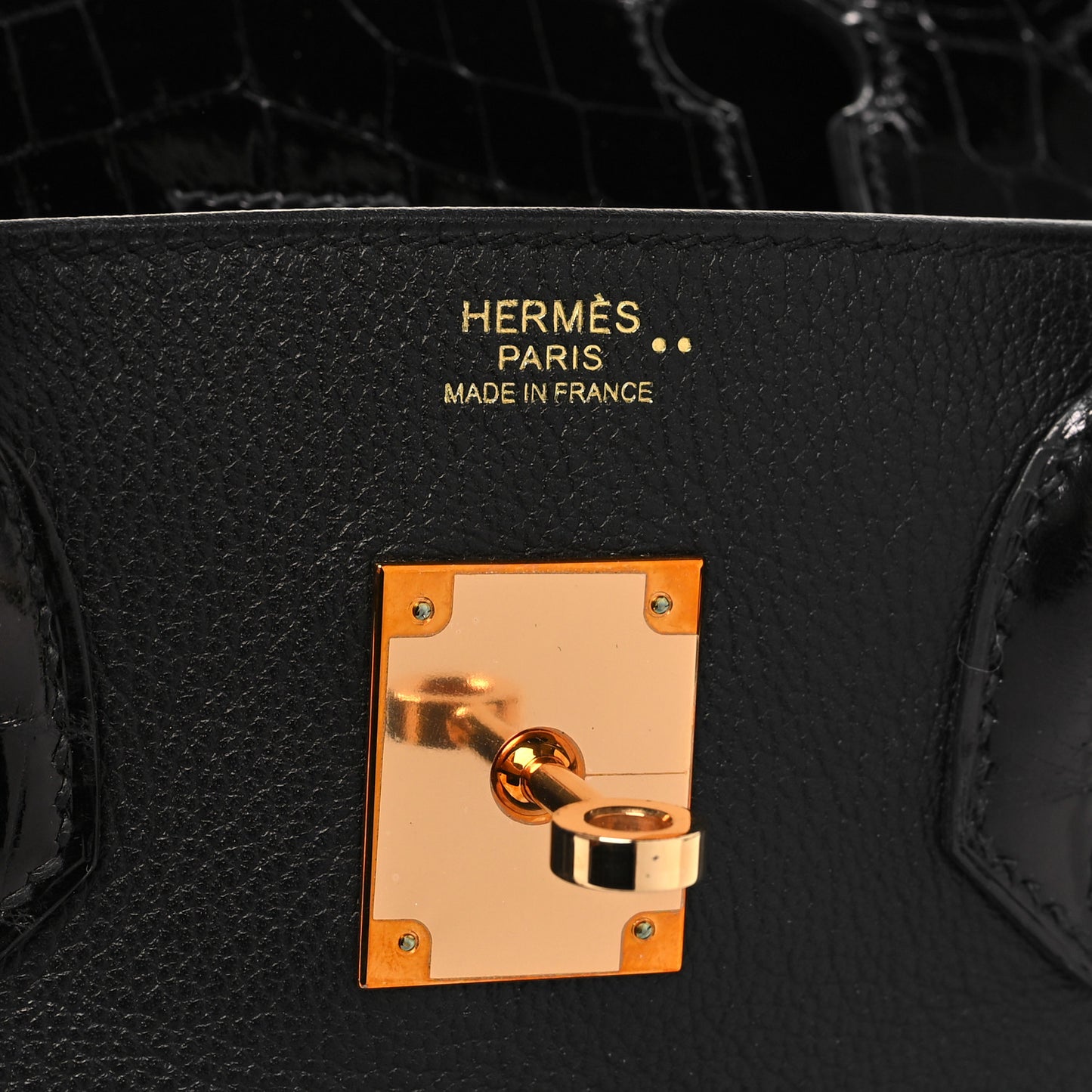 Taurillon Novillo Shiny Niloticus Crocodile Birkin Touch 30 Black