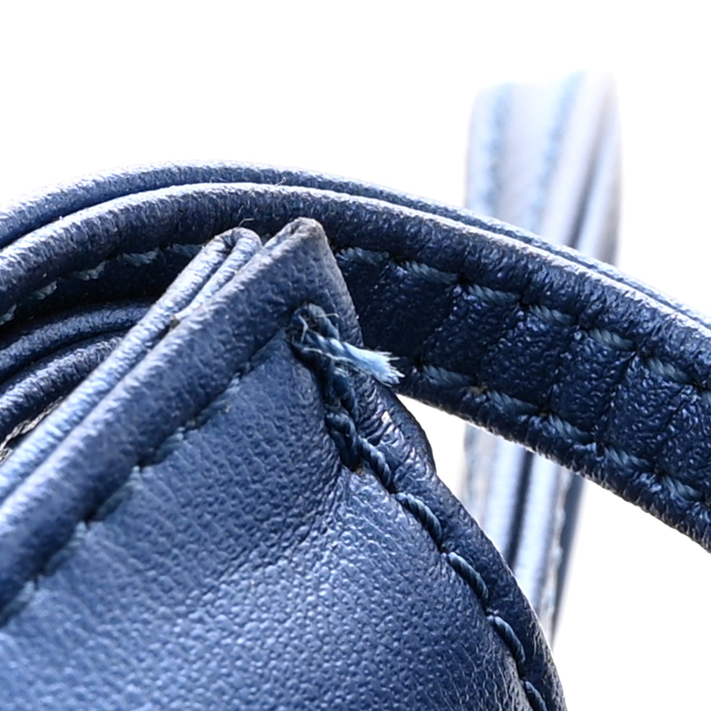 Metallic Vegan Leather Small Shopping Bag Cobalt