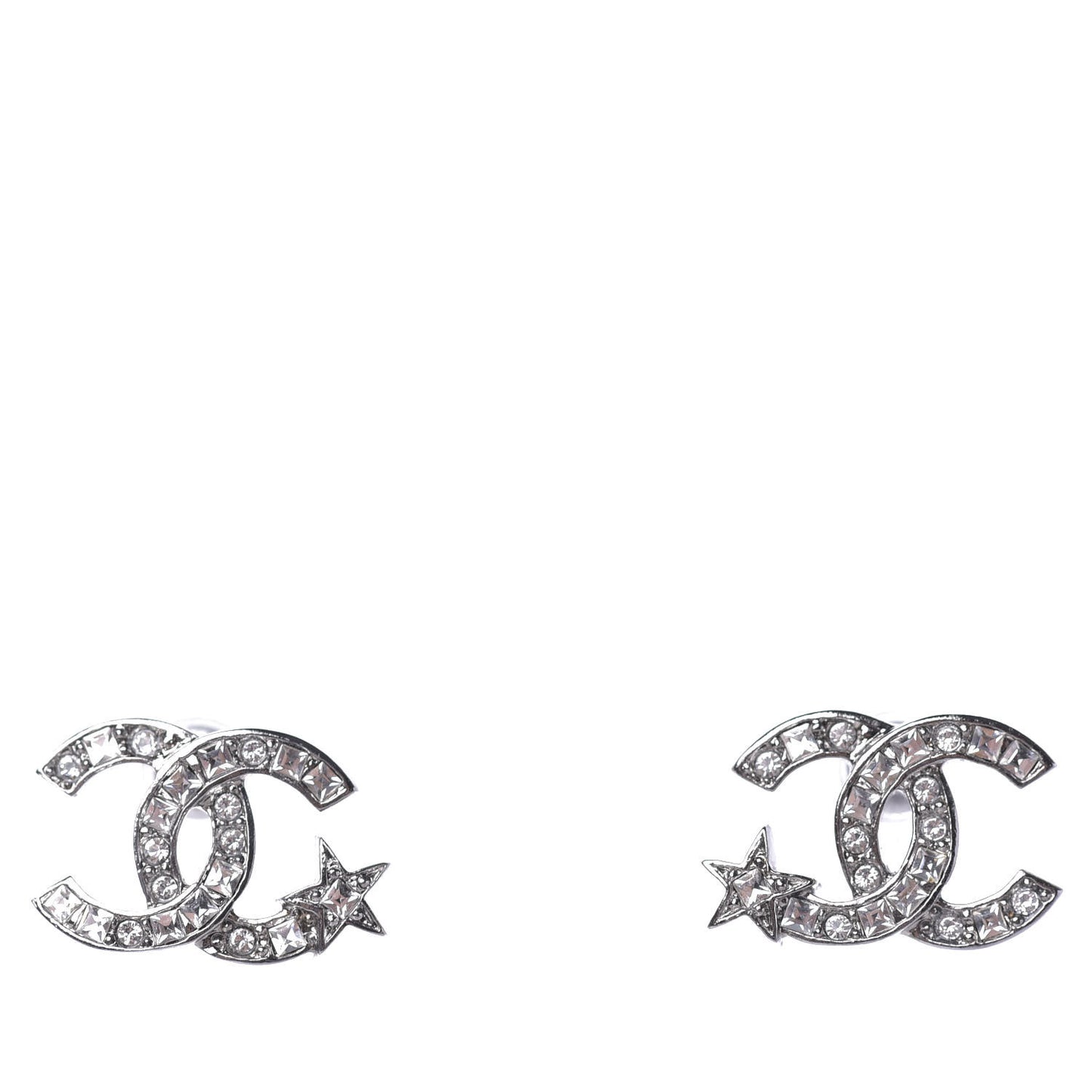 Crystal CC Starfall Earrings Silver