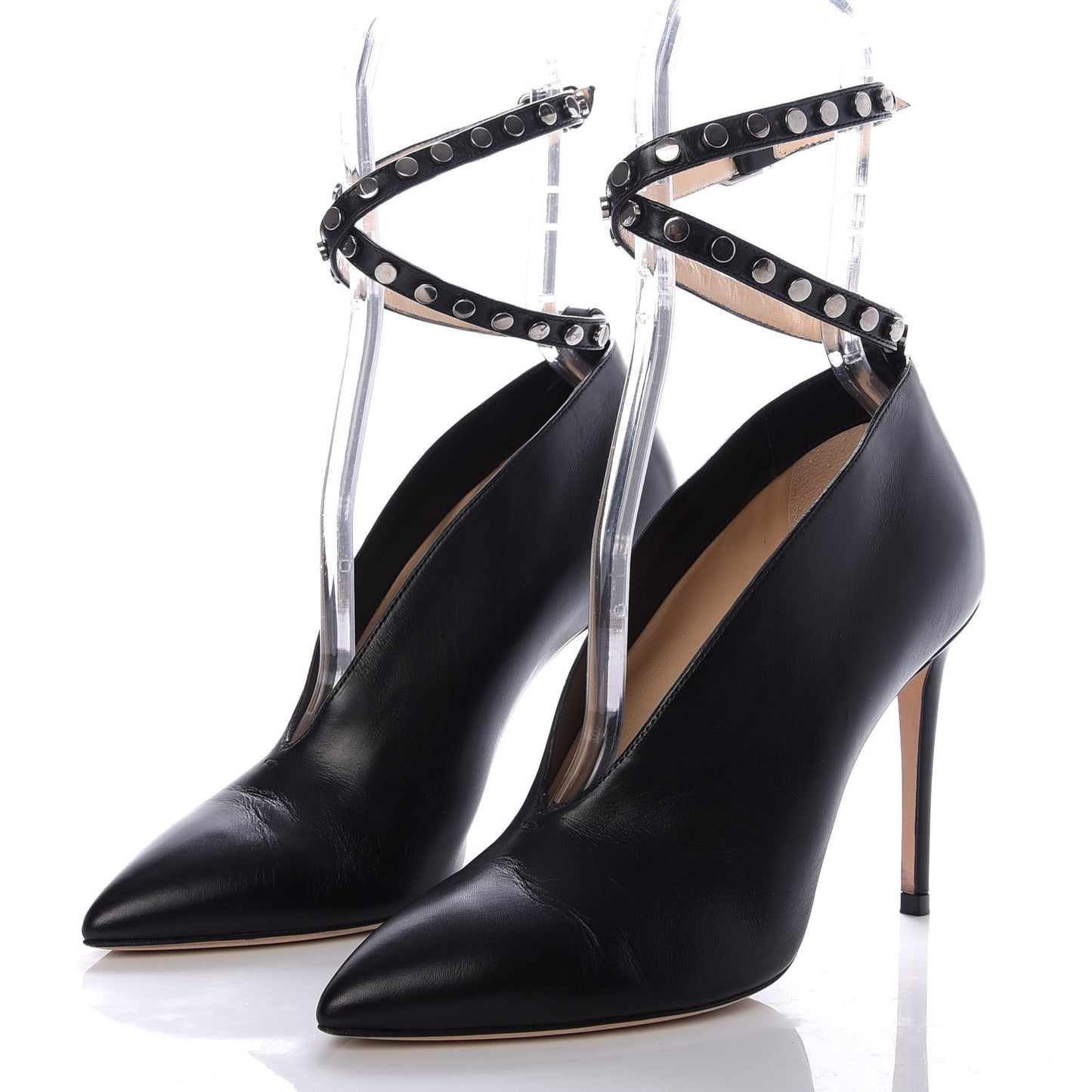 Shiny Calfskin Lark 100 Pumps 36 Black