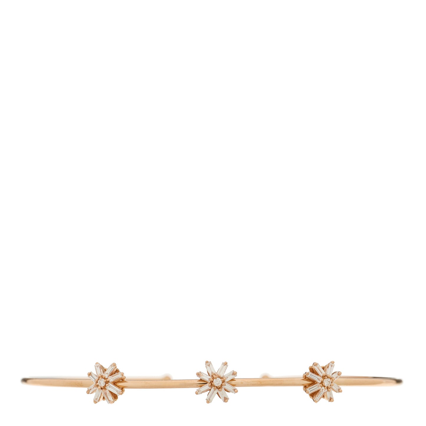 18K Rose Gold Diamond Starburst Cuff Bracelet