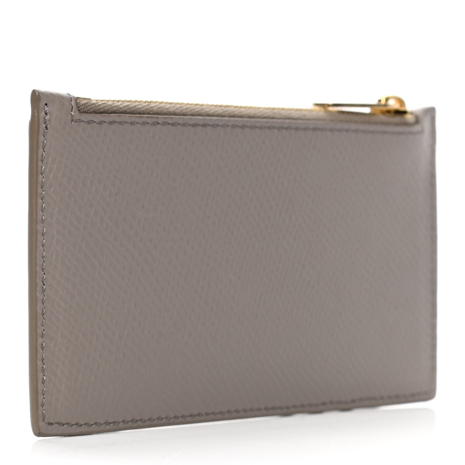 Celine Grained Calfskin Zipped Card Holder Pebble 2 of 3