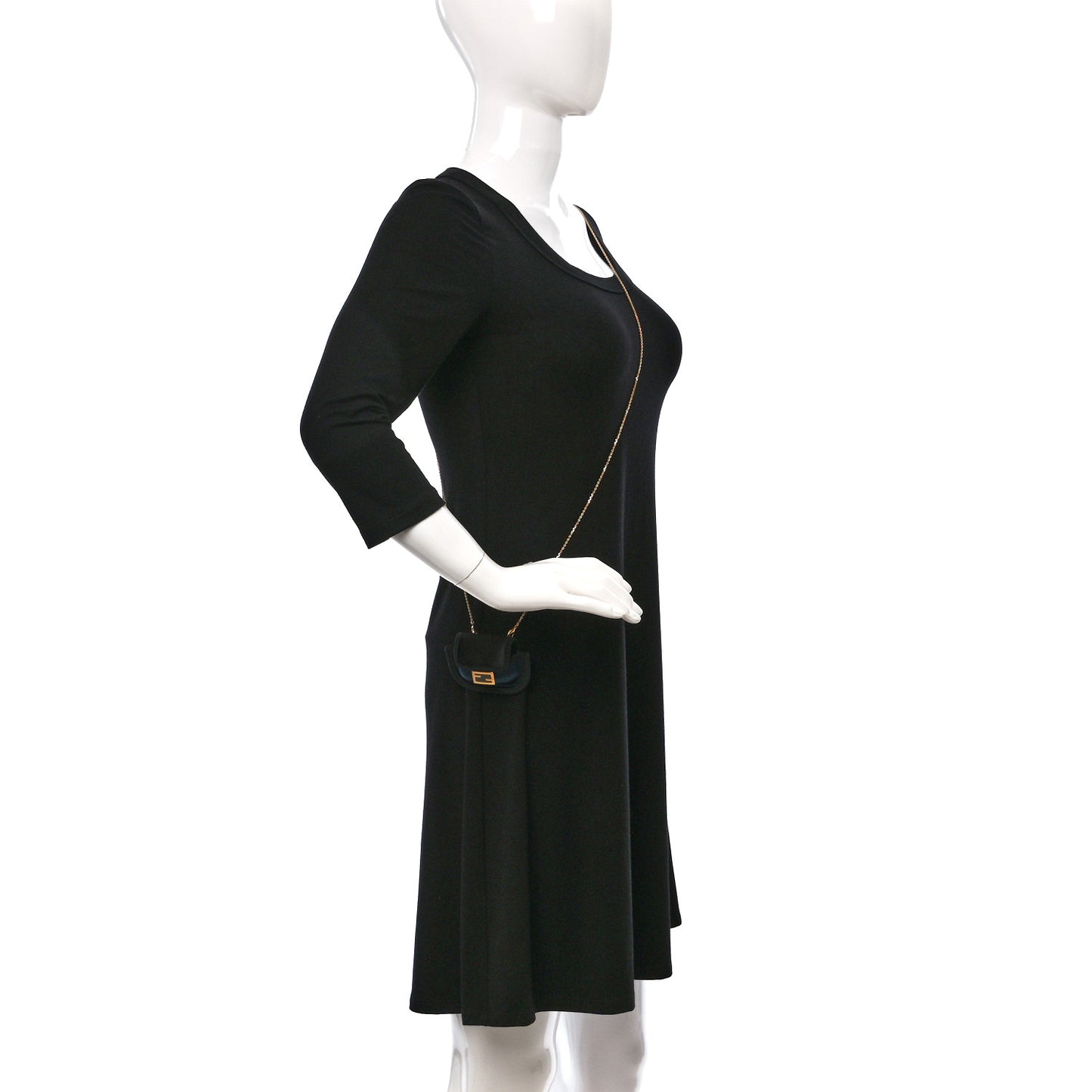 Silk Satin Pico Baguette Charm Blue Velvet Black