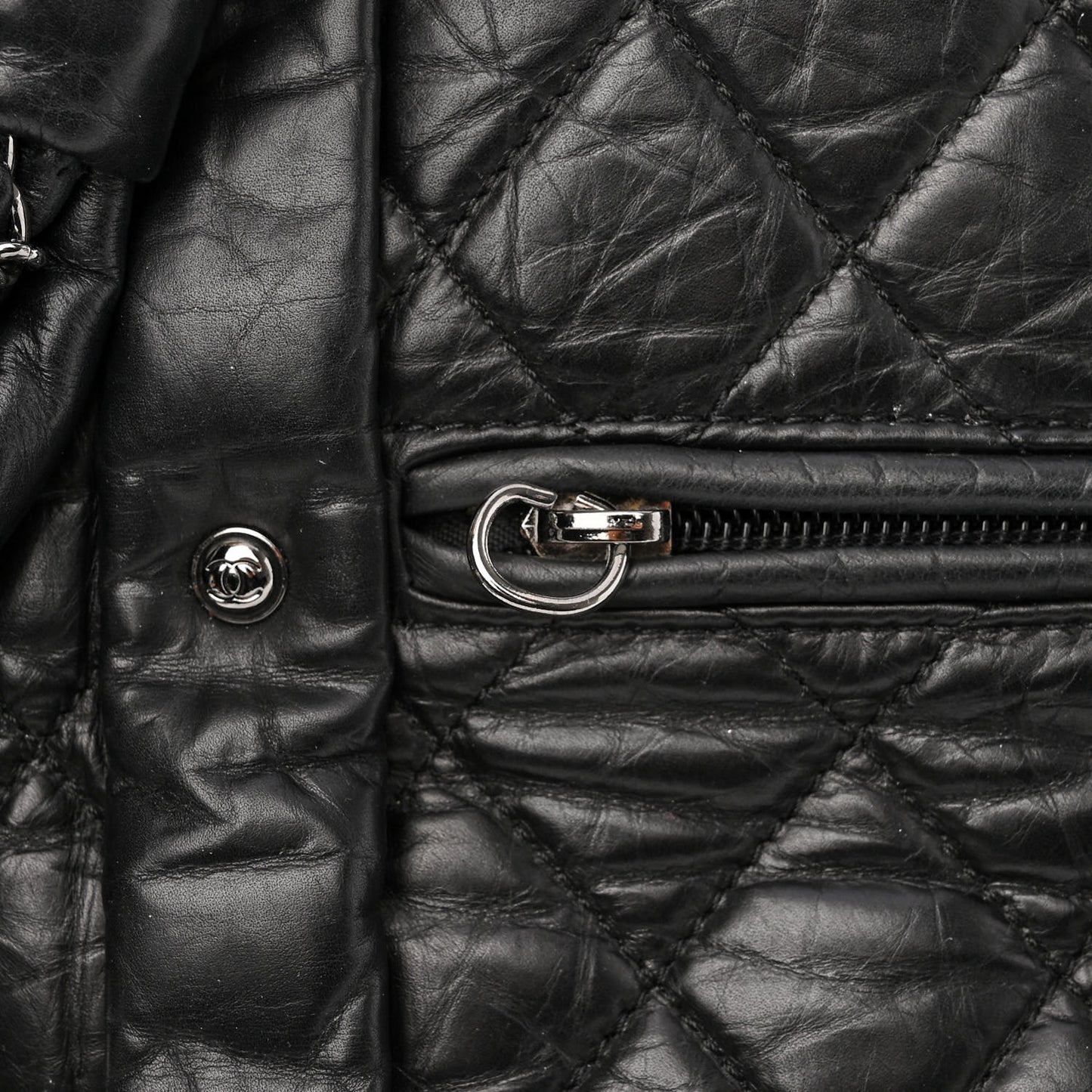 Aged Calfskin Vintage Ligne XL Lady Braid Tote Black