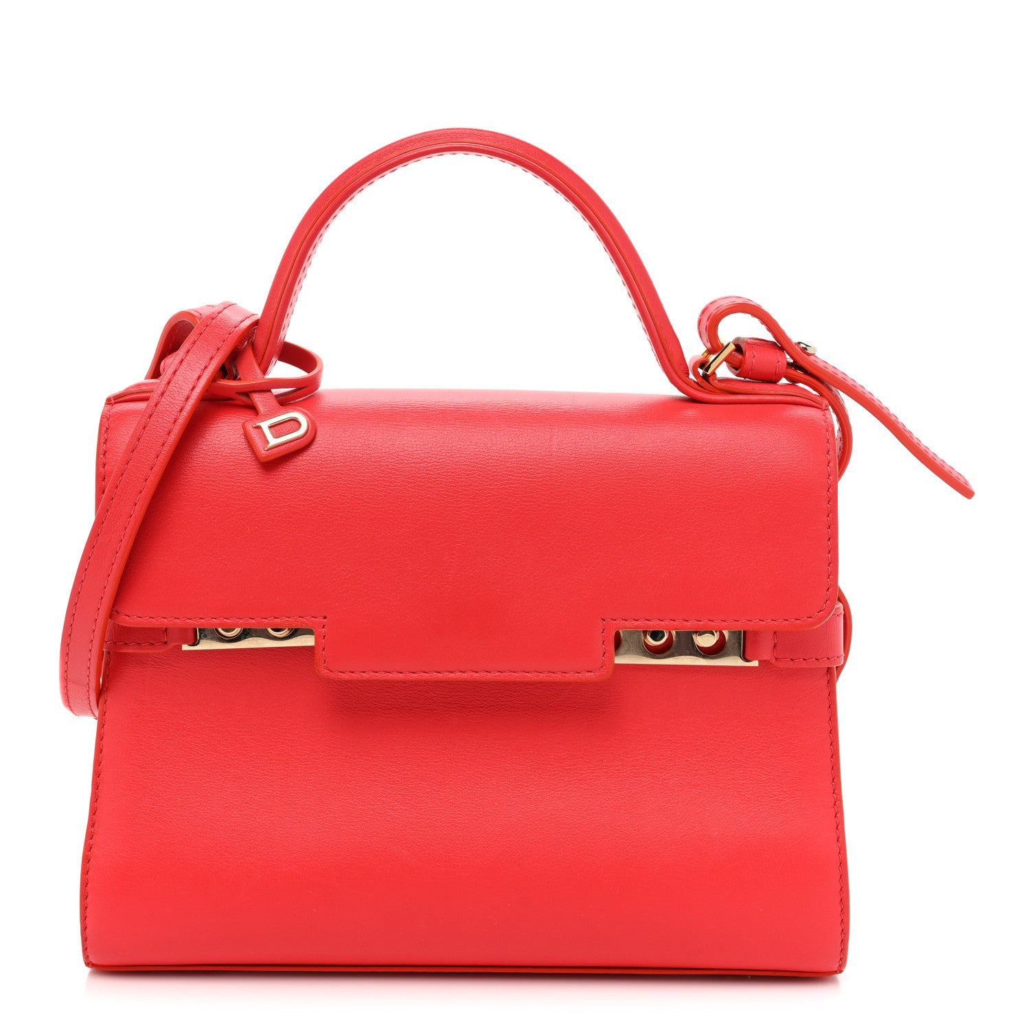 Delvaux Calfskin Mini Tempete Satchel Red 1 of 18