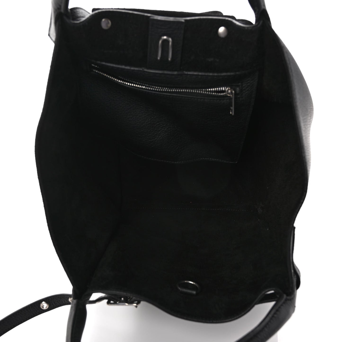 Supple Grained Calfskin Small Big Bag Black