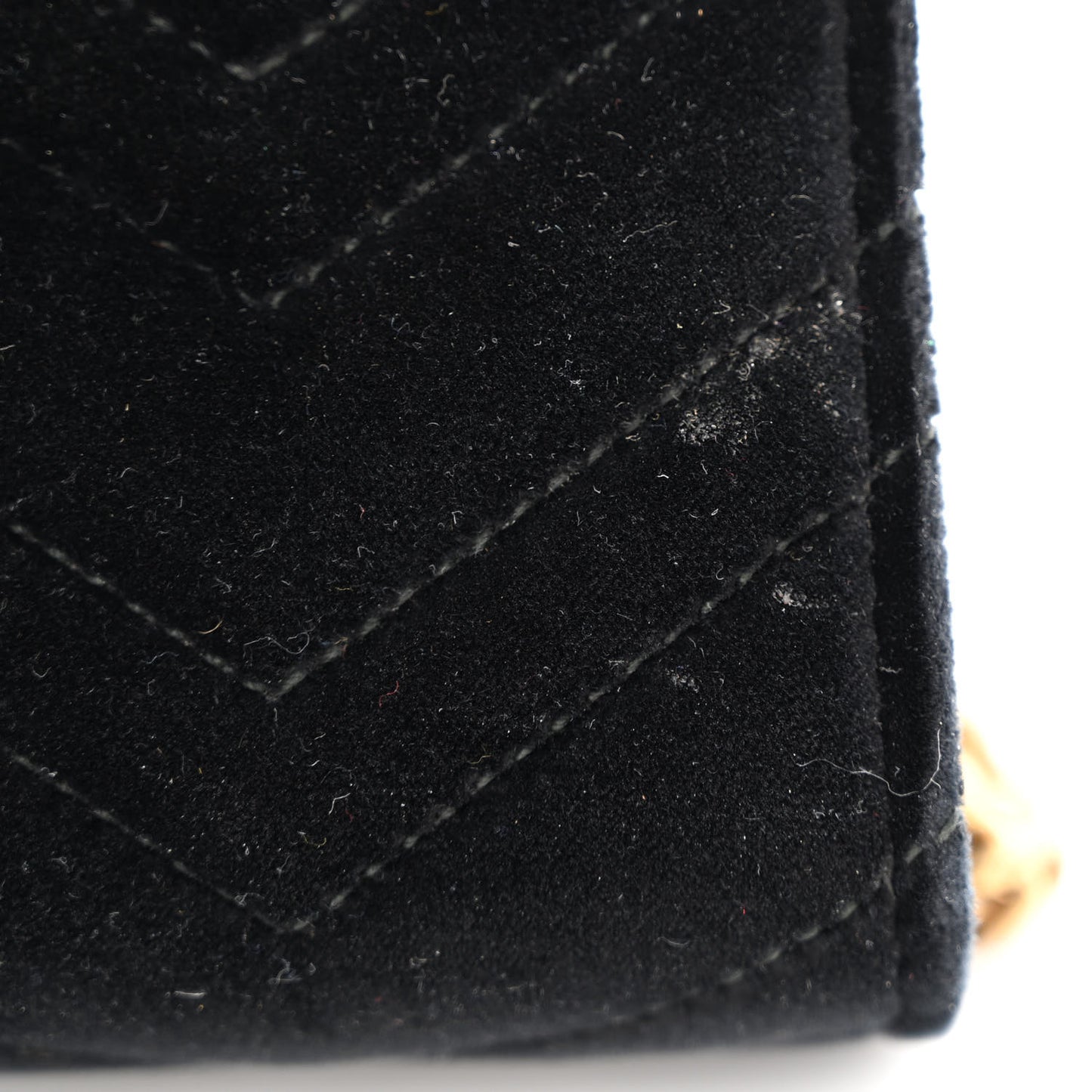 Velvet Matelasse GG Marmont Chain Wallet Black
