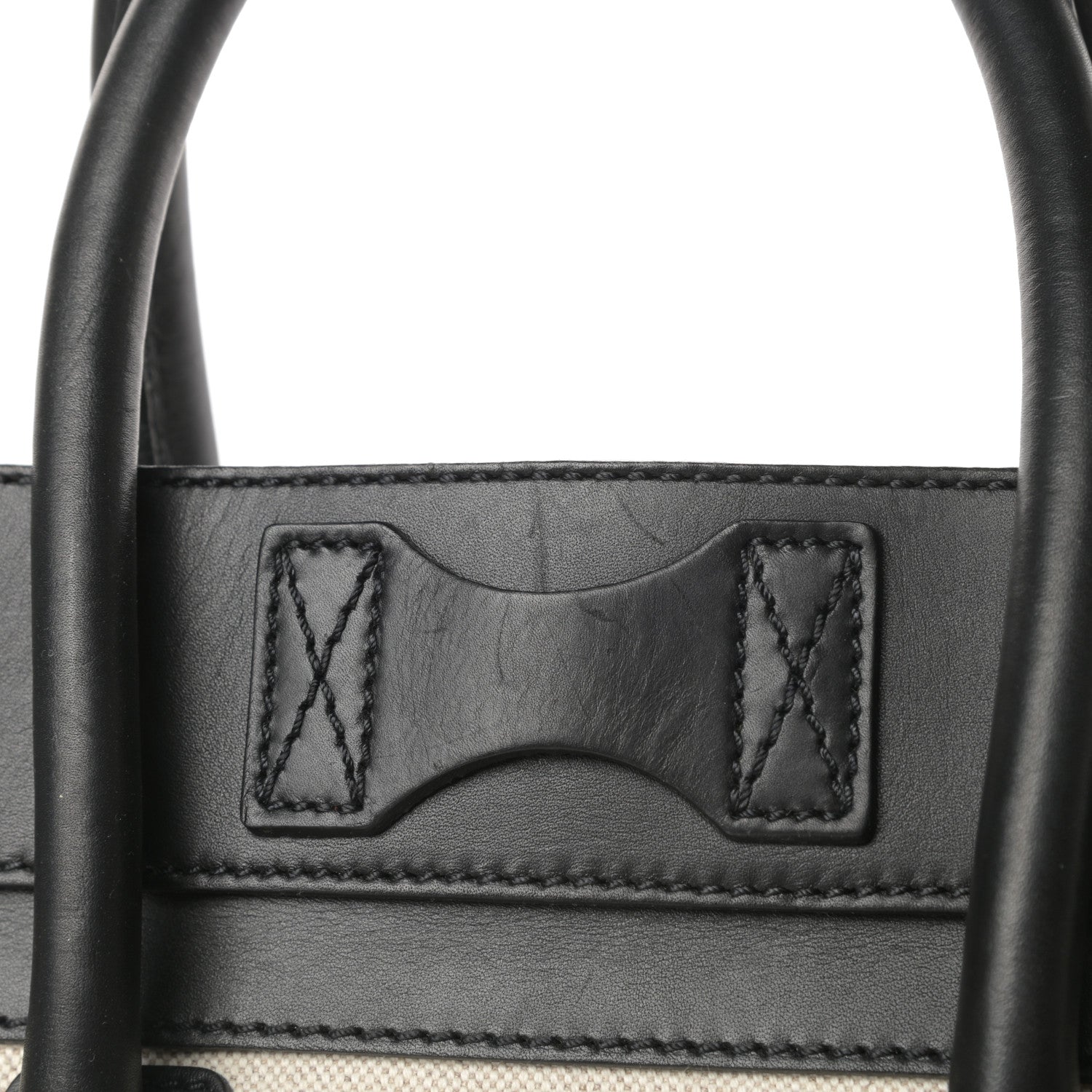 Celine Natural Canvas Smooth Calfskin Mini Luggage Cream 15 of 17