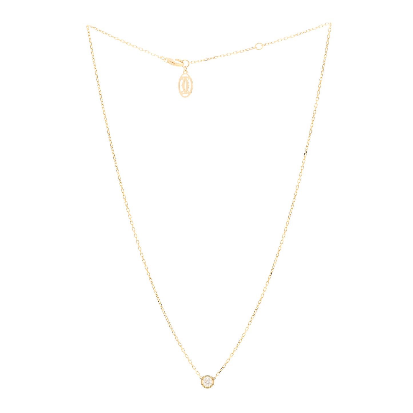 18K Yellow Gold Diamond LM D'Amour Pendant Necklace