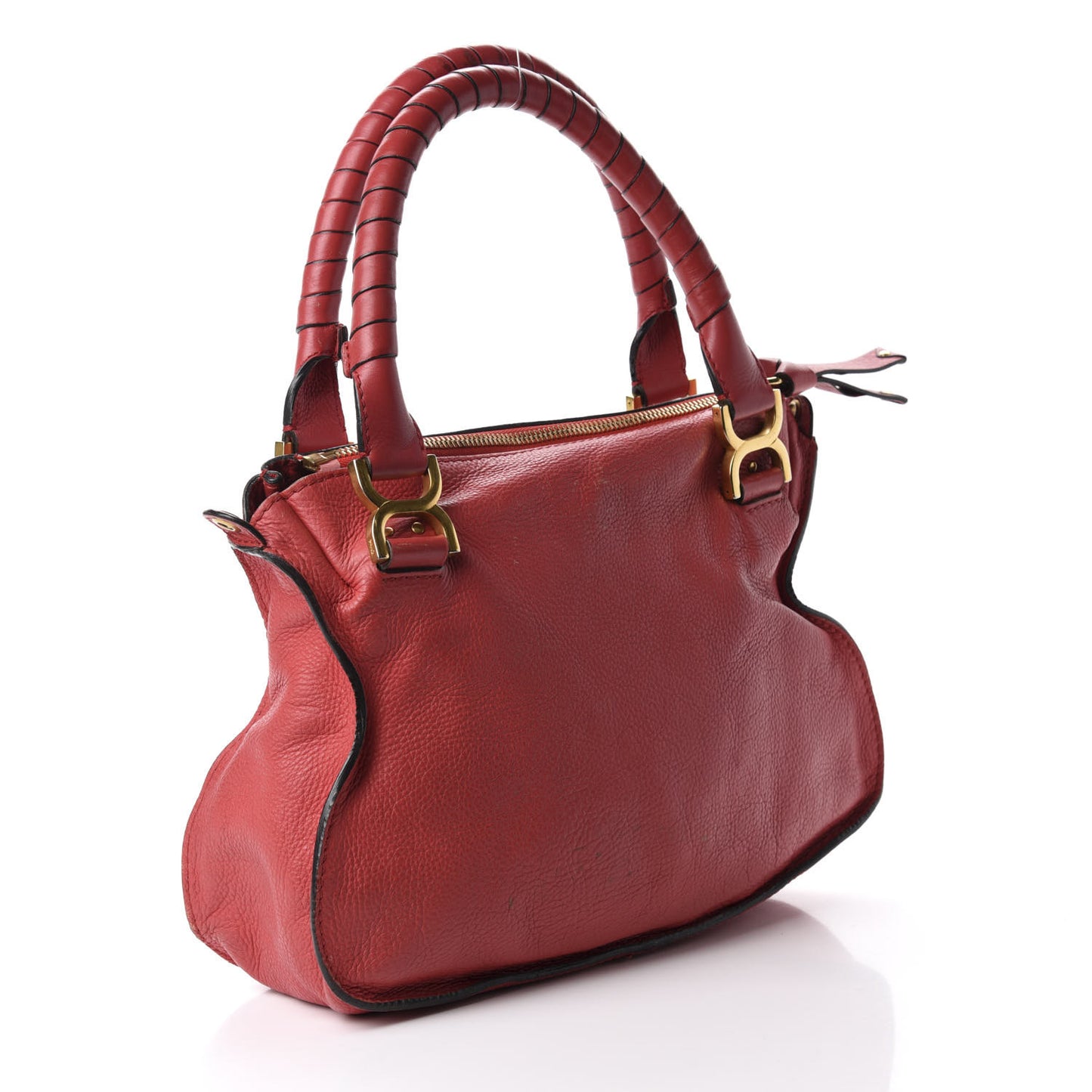 Calfskin Medium Marcie Satchel Red