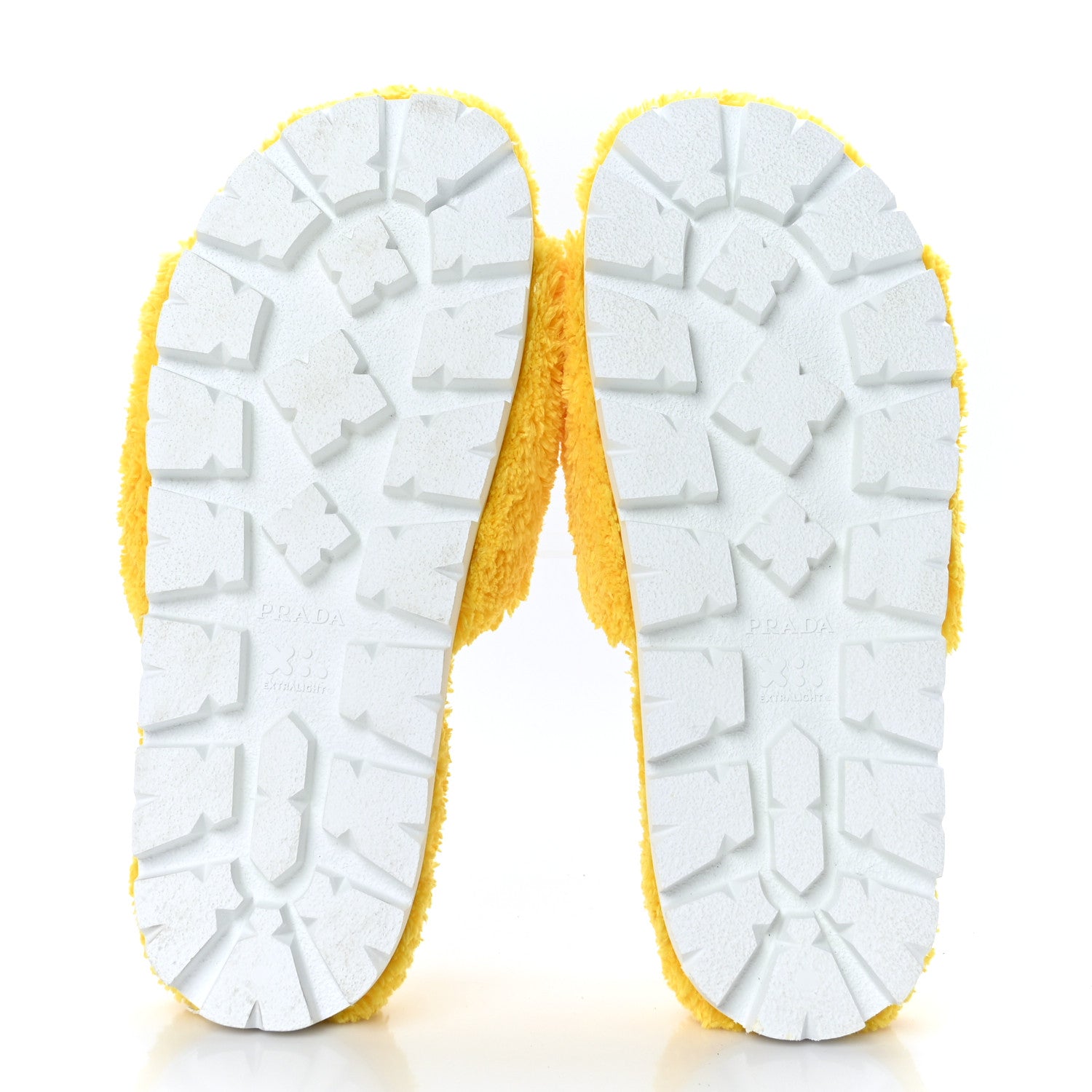 Prada Terry Cloth Logo Lug Sole 20mm Slide Sandals 38 Giallo Black 5 of 8