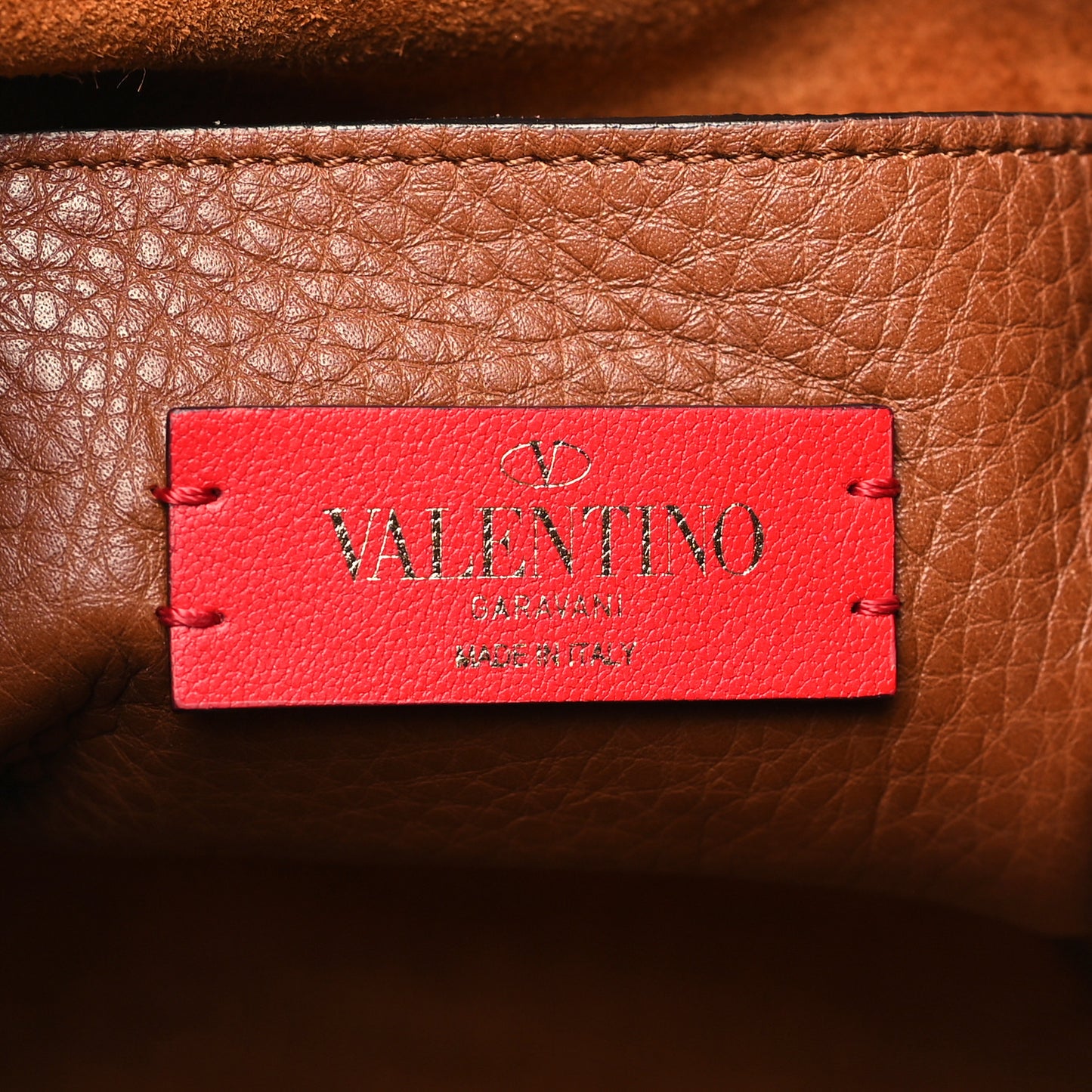 Grained Calfskin Rockstud Small Bucket Bag Selleria