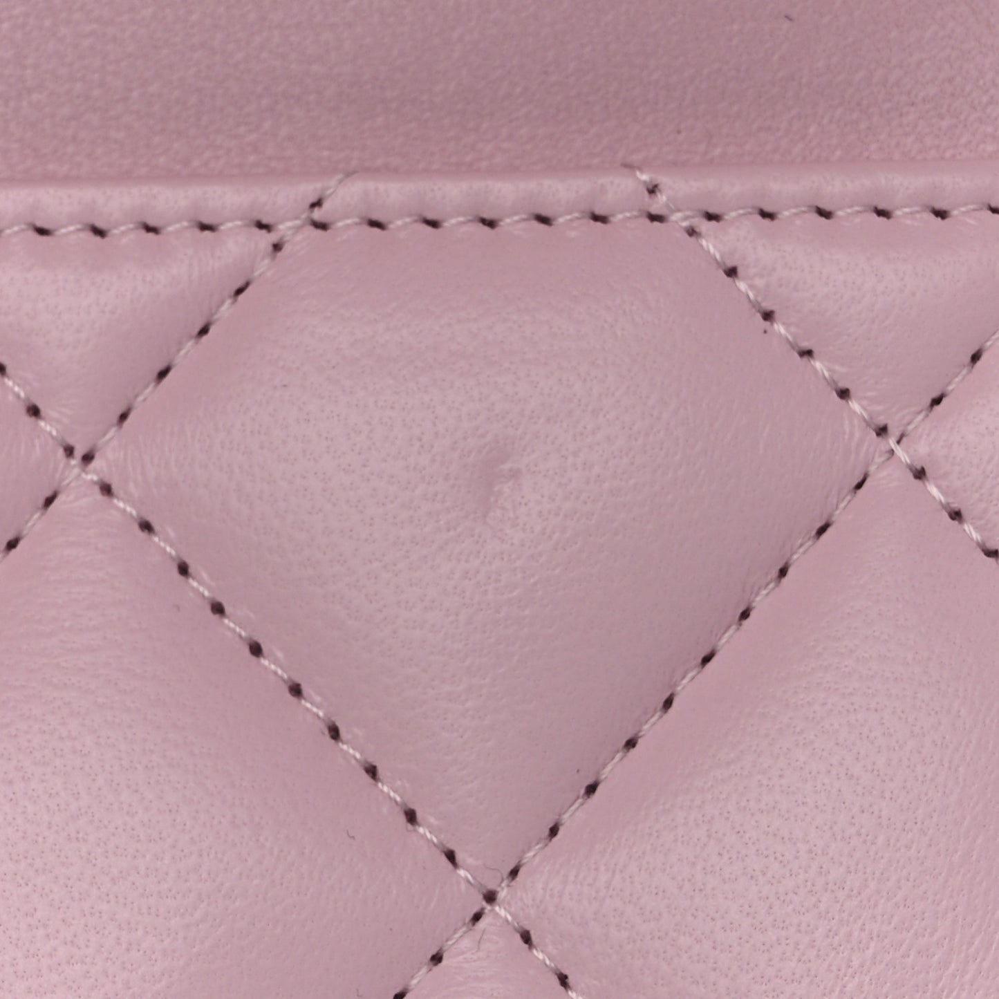 Lambskin Quilted Logo WOC Wallet On Chain Pink