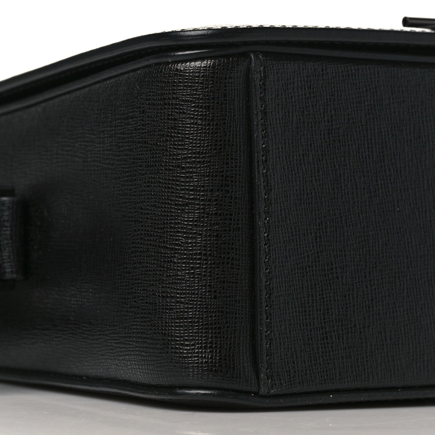 Off-White Saffiano Striped Diag Binder Flap Bag Black White 7 of 8