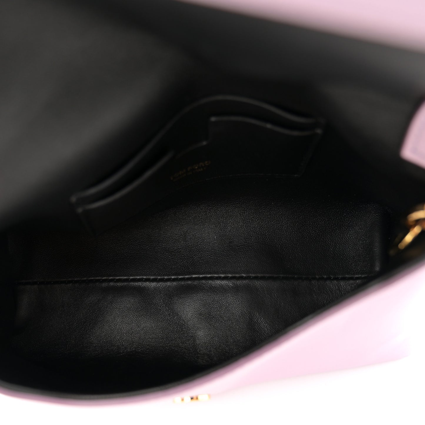 Shiny Calfskin Mini Label Chain Shoulder Bag Lilac