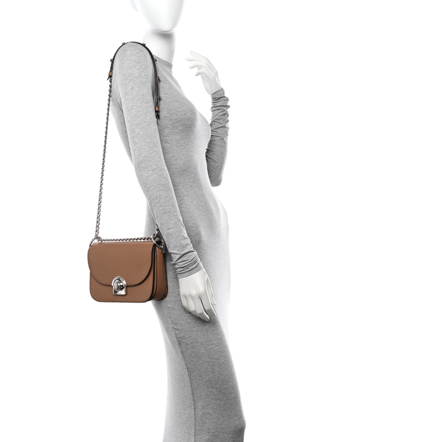 Glace Calfskin Arcade Crossbody Bag Caramel