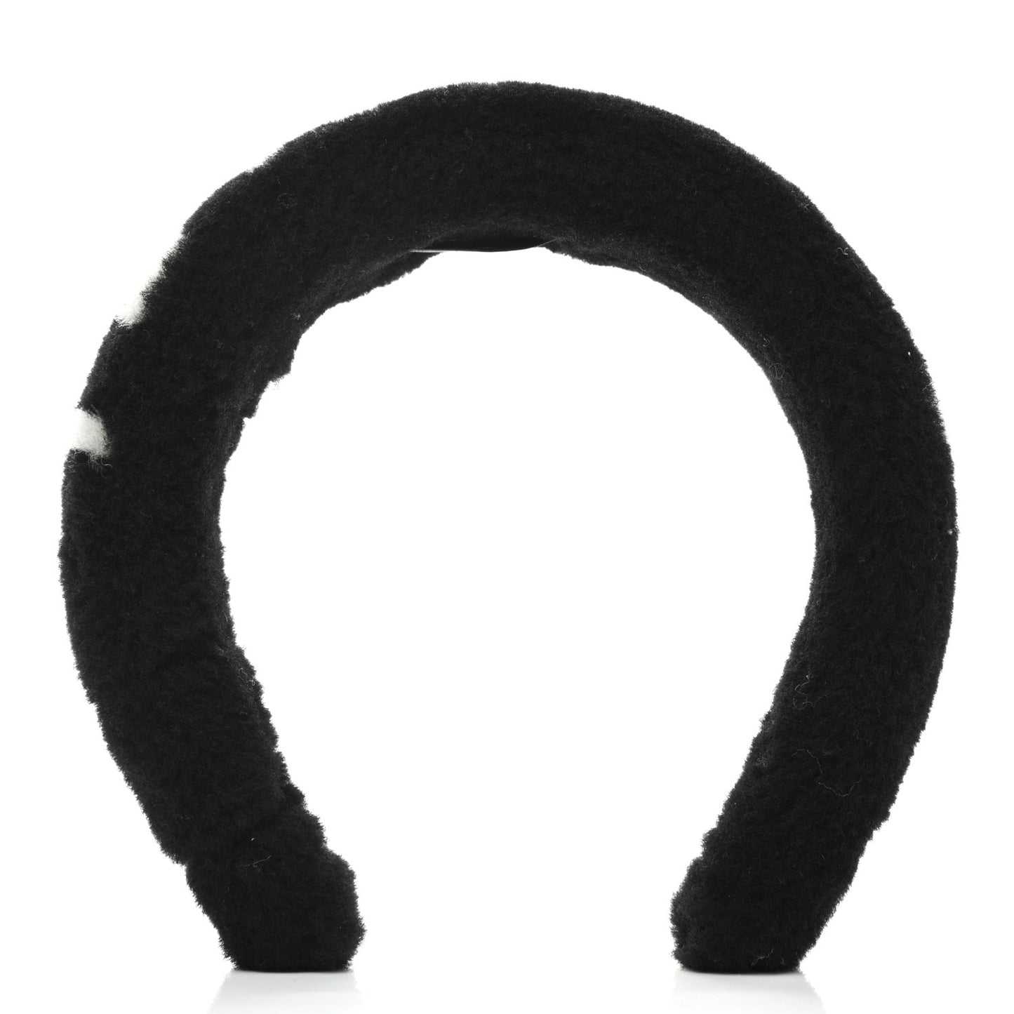 Shearling Logo Headband Black White
