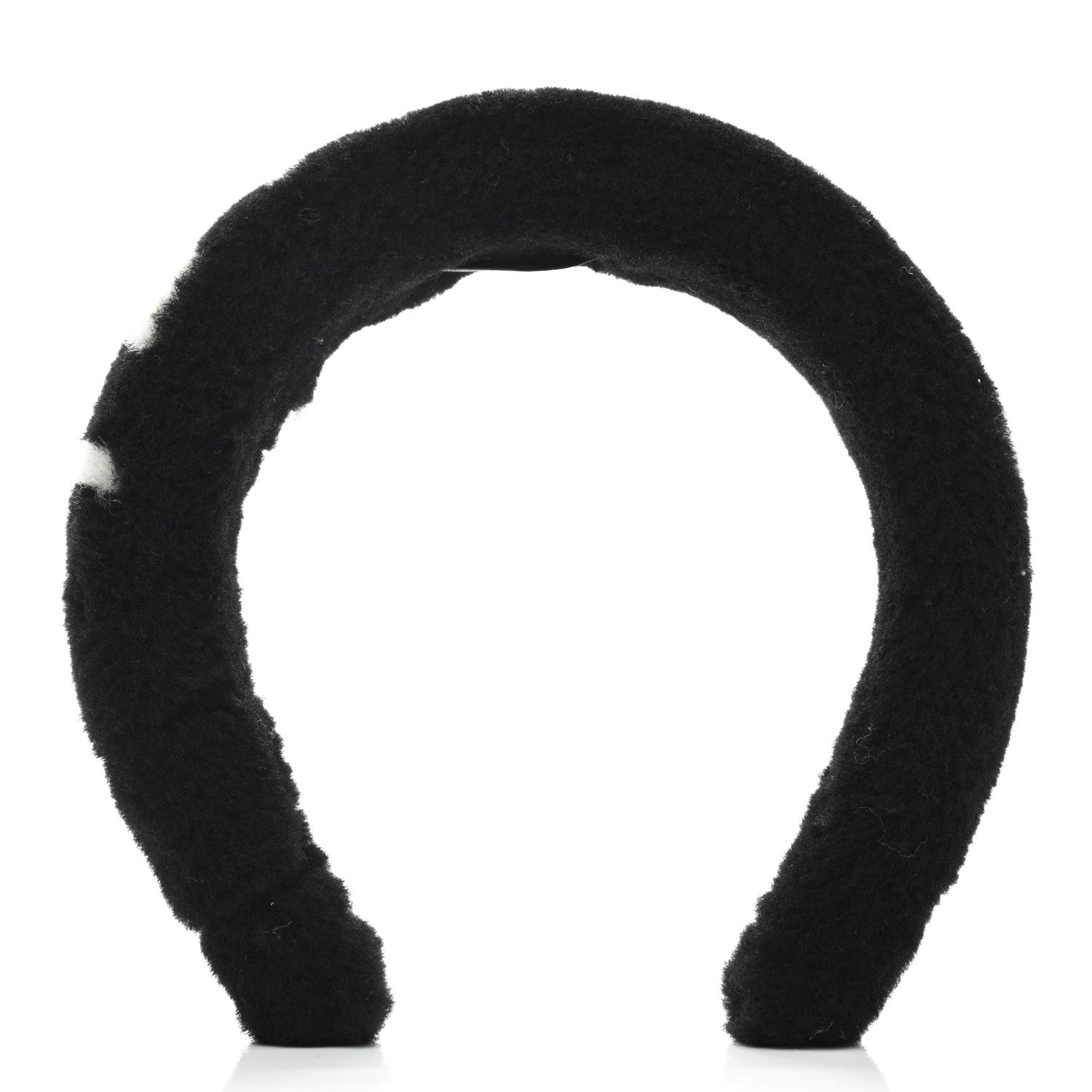 Chanel Shearling Logo Headband Black White 3 of 5