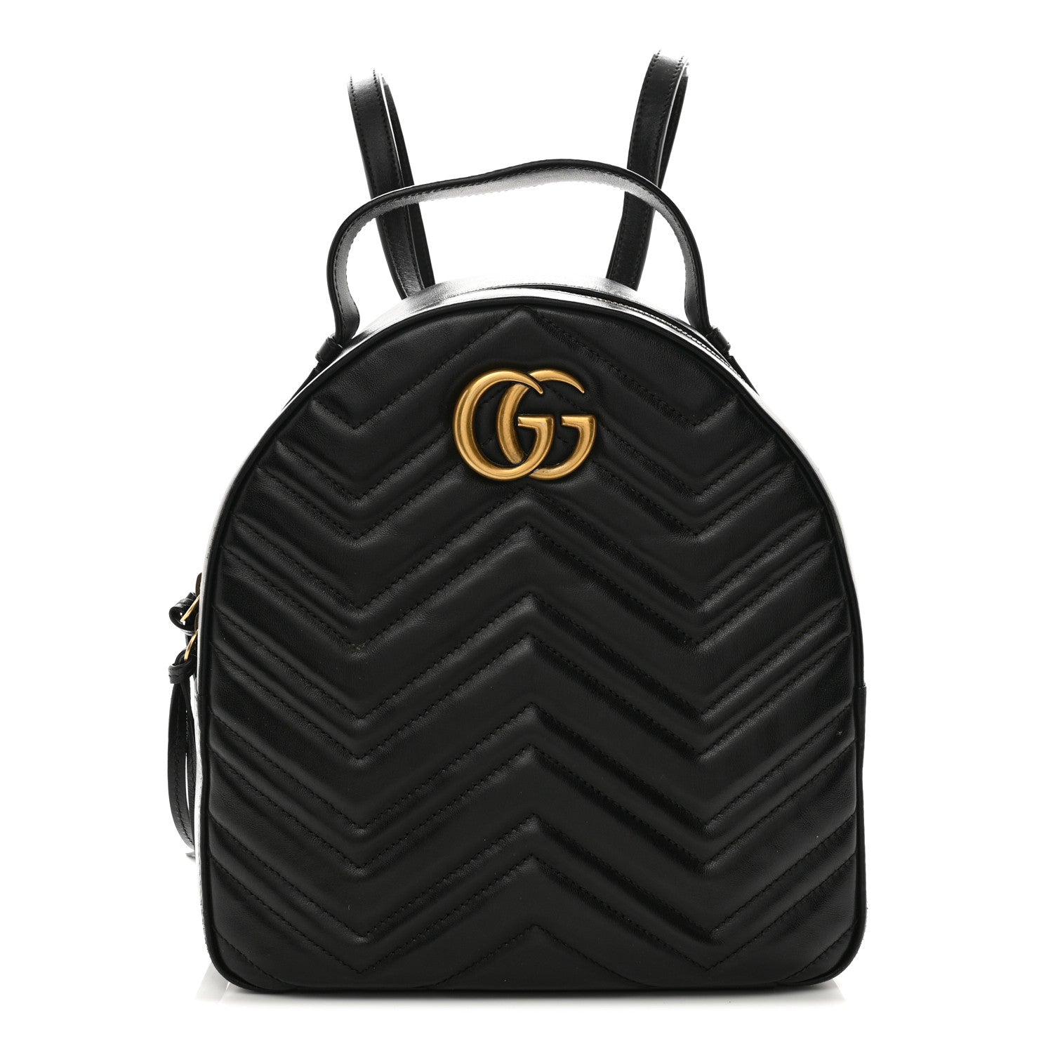 Gucci Calfskin Matelasse GG Marmont Dome Backpack Black 1 of 19