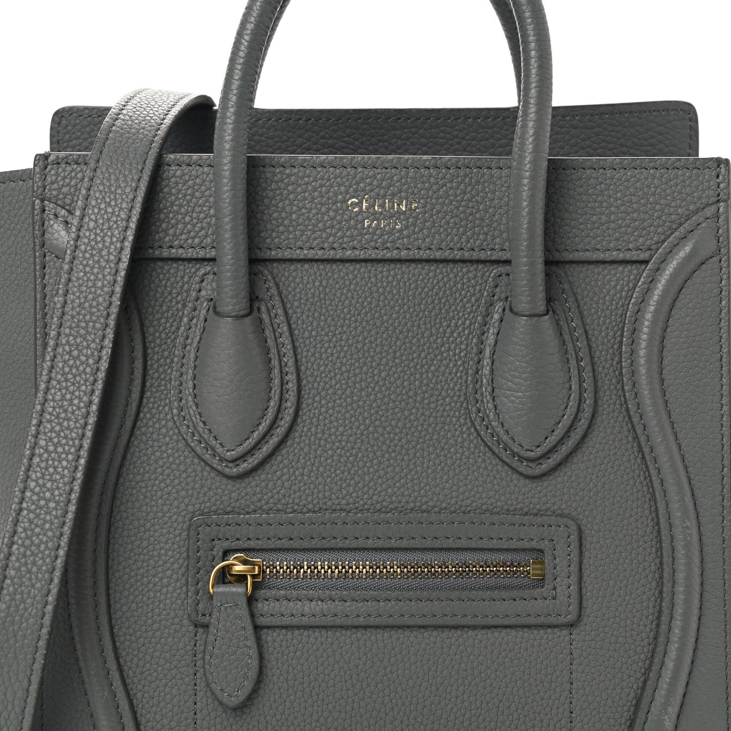 Baby Drummed Calfskin Nano Luggage Kohl