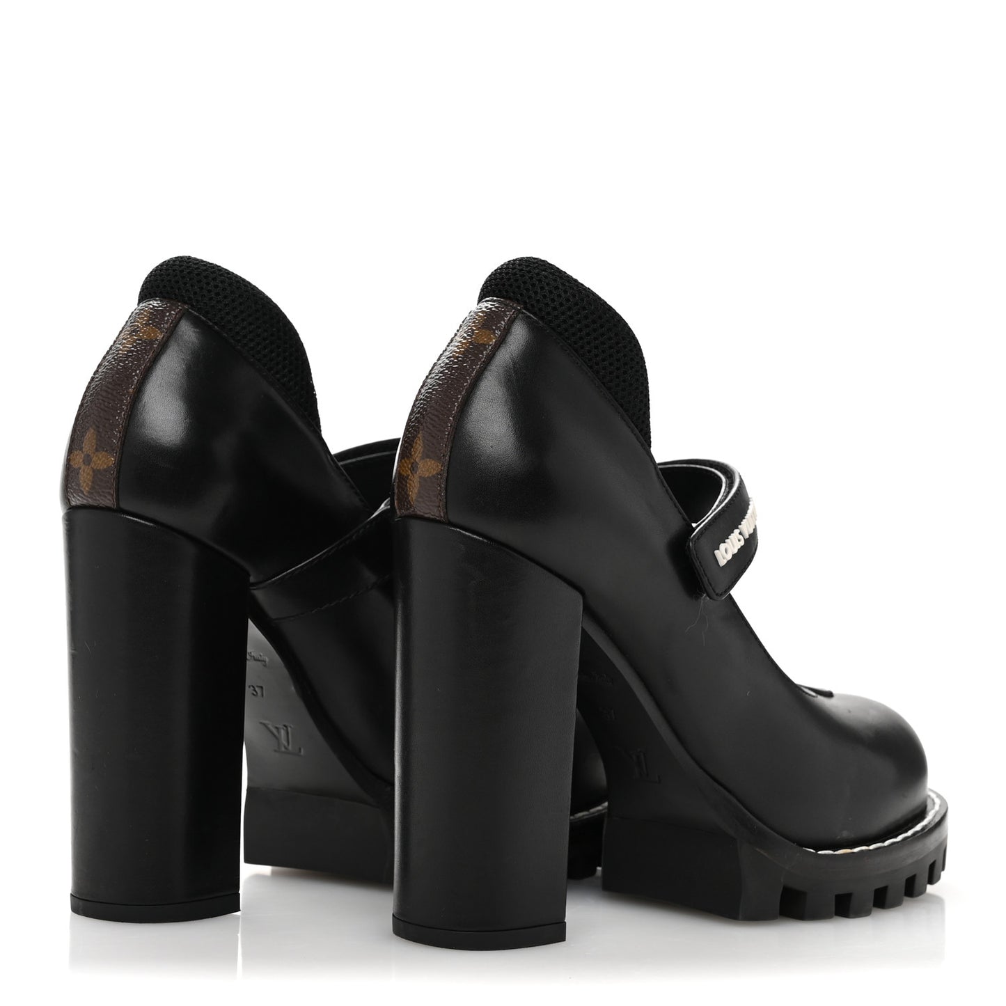 Calfskin Star Trail Ankle Pumps 37 Black