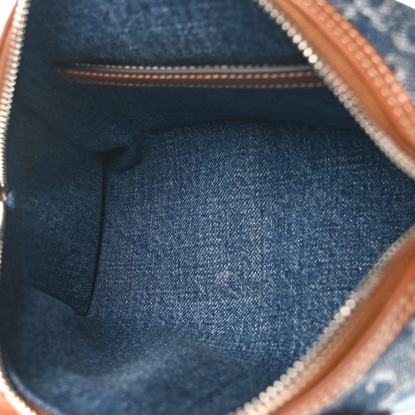 Denim Triomphe All Over Calfskin Small Boston Bag