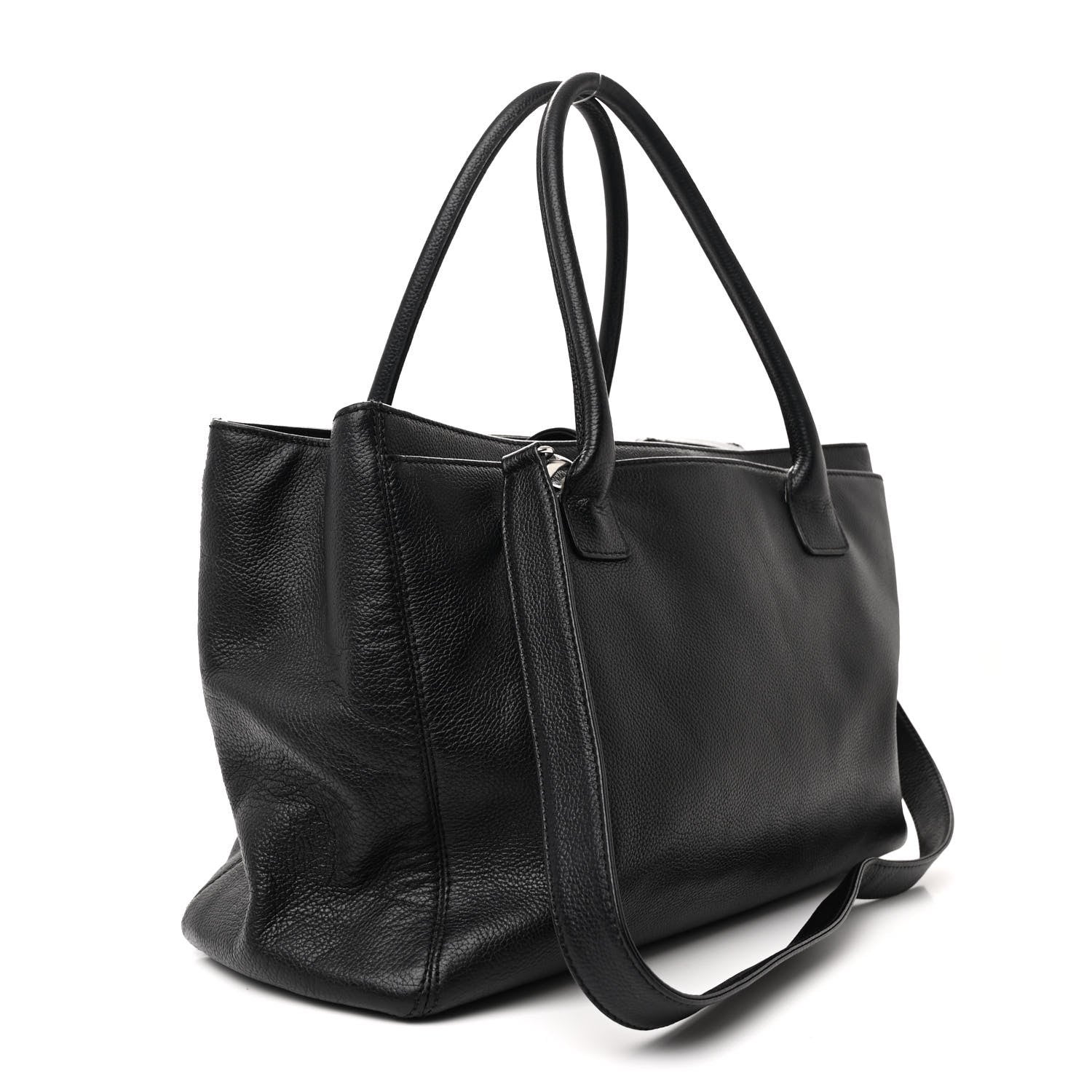 Chanel Calfskin Cerf Executive Shopper Tote Black 3 of 12