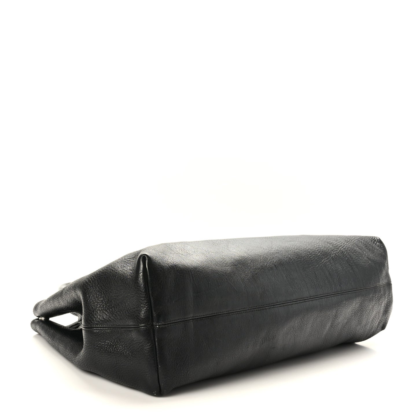 Grained Calfskin Fleur De Lis Tote Black
