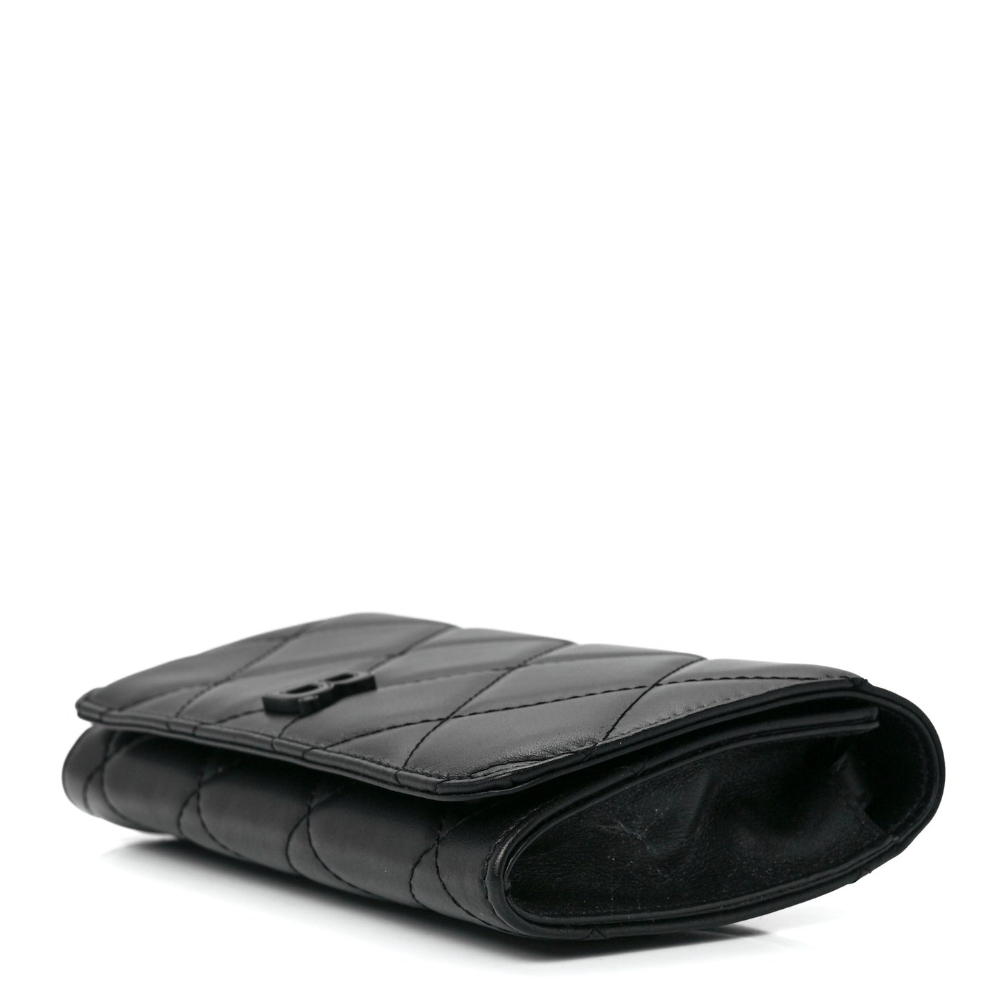 Nappa Calfskin Quilted Touch B Phone Holder With Strap Black